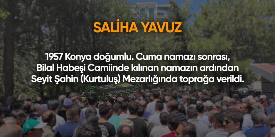 Konya'da bugün vefat edenler | 6 Eylül 2024 10